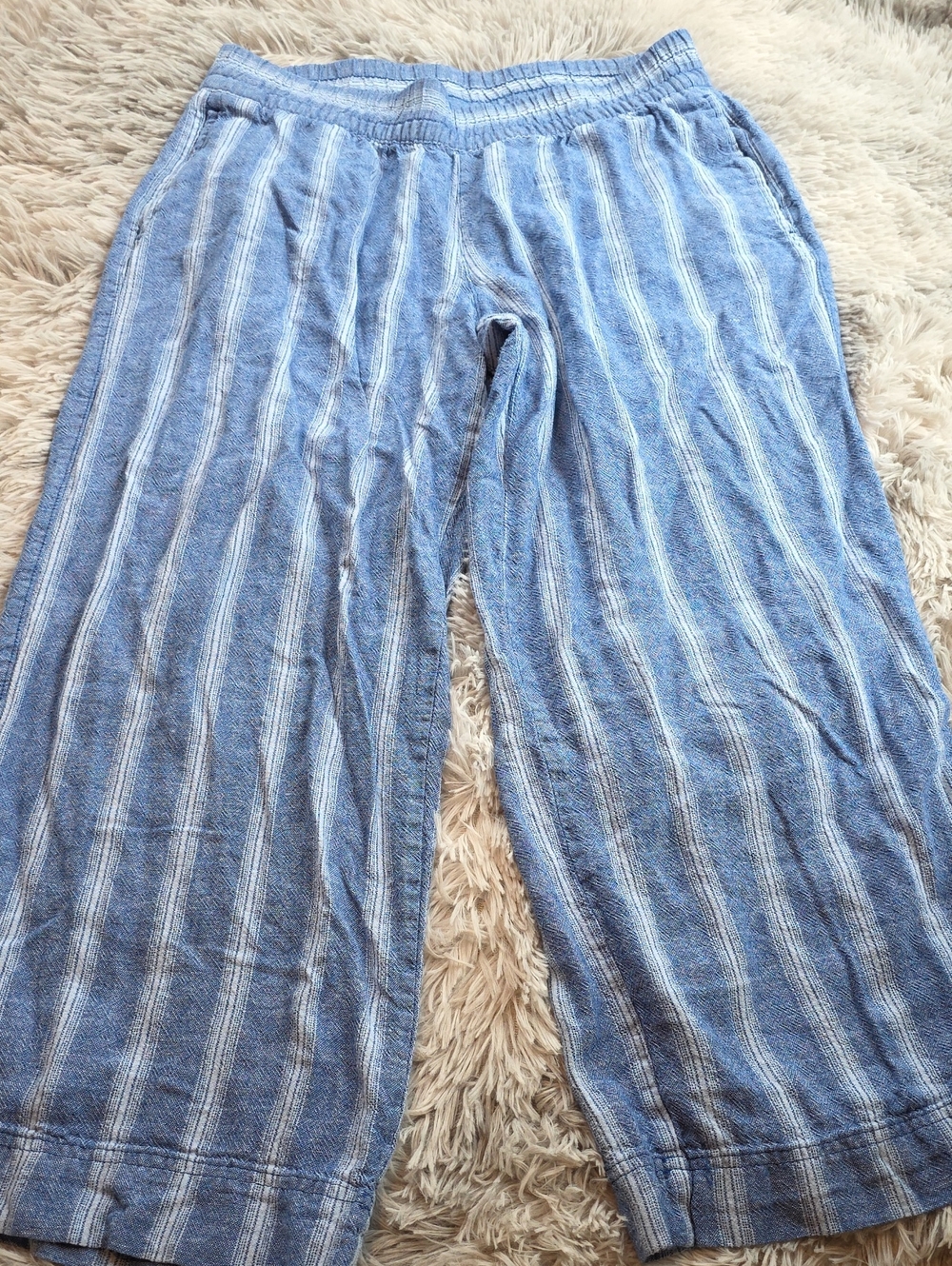 Old Navy Blue & White Striped Wide-Leg Jumpsuit